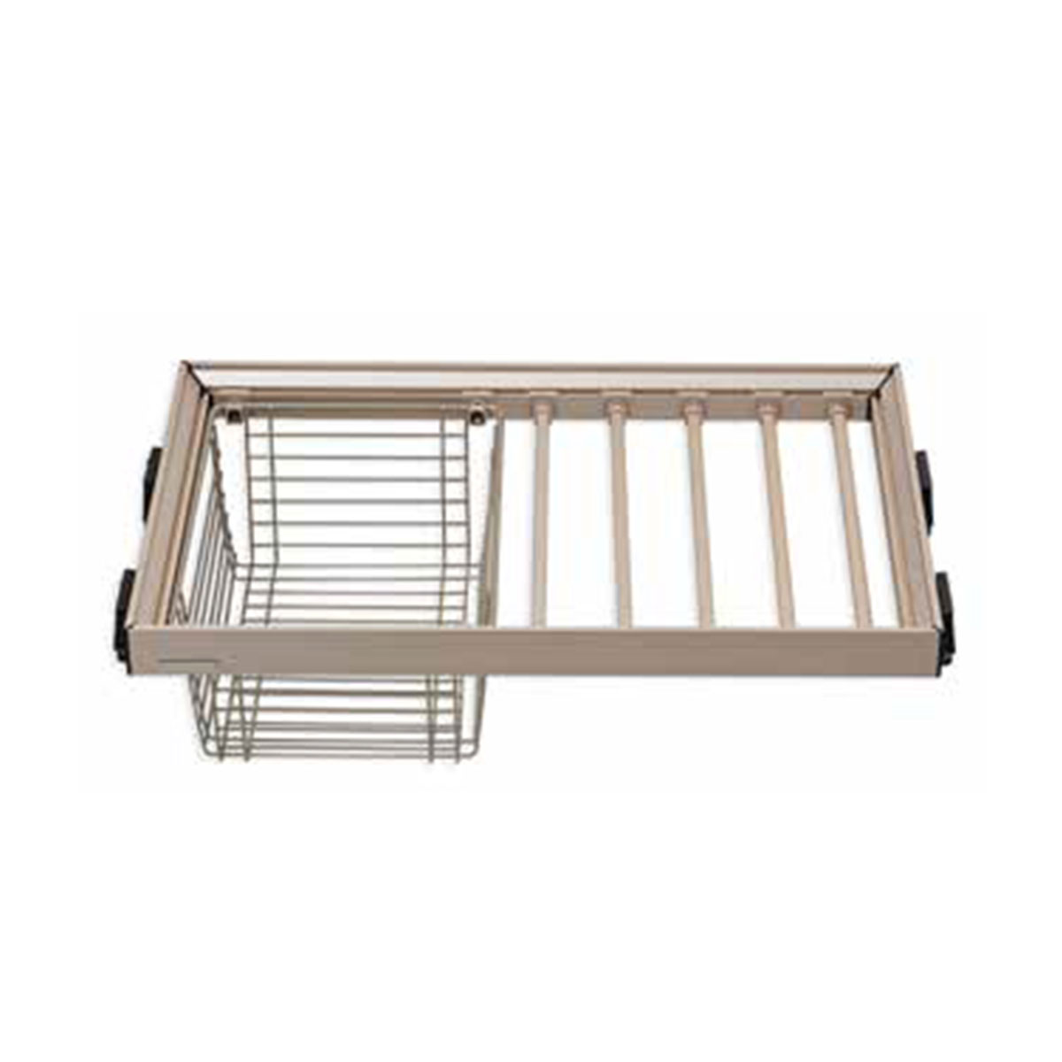 Trousers rack with storage basket 