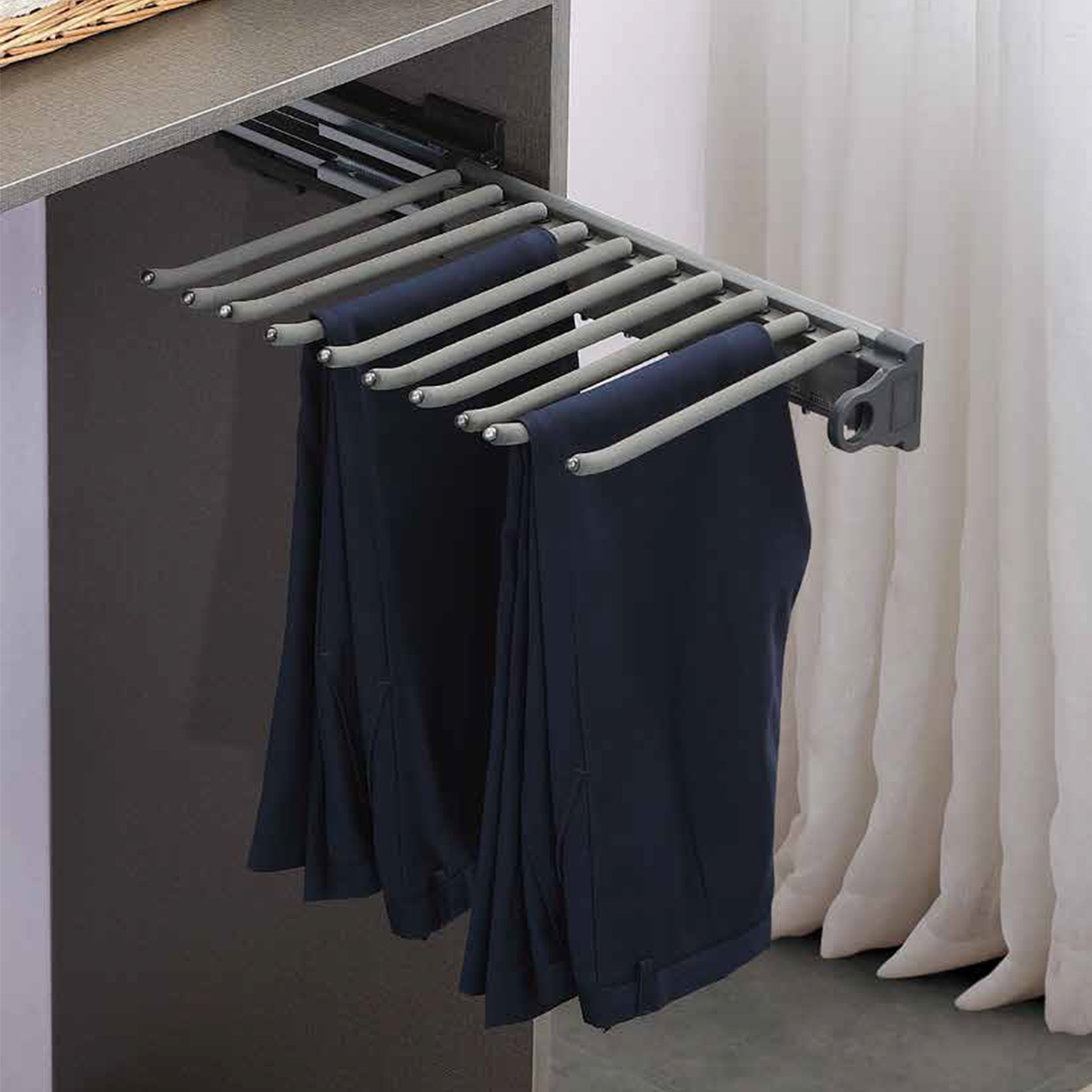 Side mounted  trousers rack 