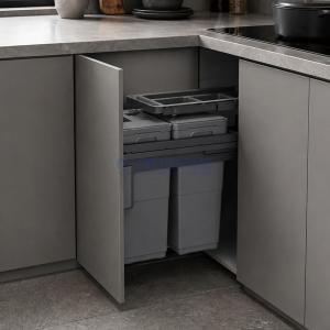 Pull out waste bin with strage tray,Side mounted