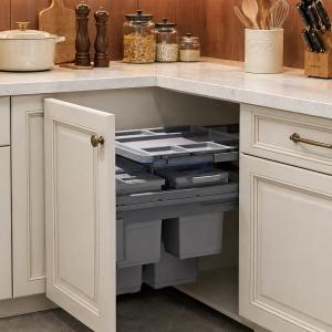 Pull out waste bin with strage tray,Side mounted