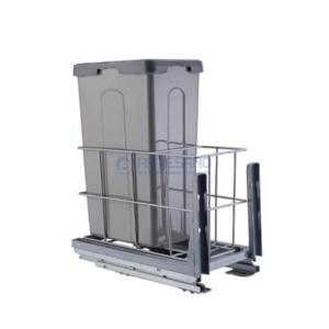 Pull out waste bin with basket ,bottom mounted